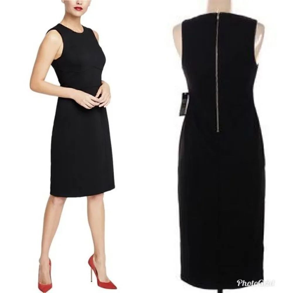Rachel Roy Anabell Sheath Dress LBD Little Black Sleeveless Dress